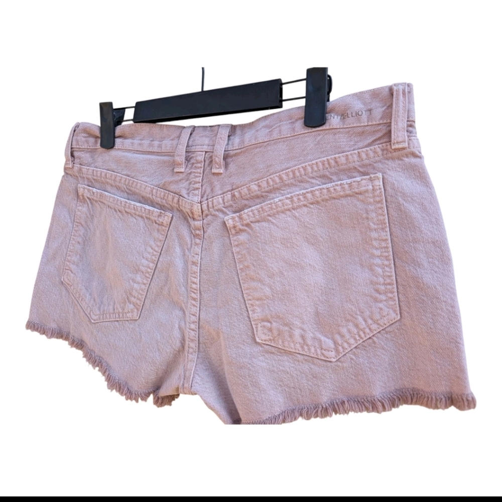 Current Elliott Denim Shorts Low Rise Muted Pink Distressed Size 27 Made In USA - Picture 4 of 6